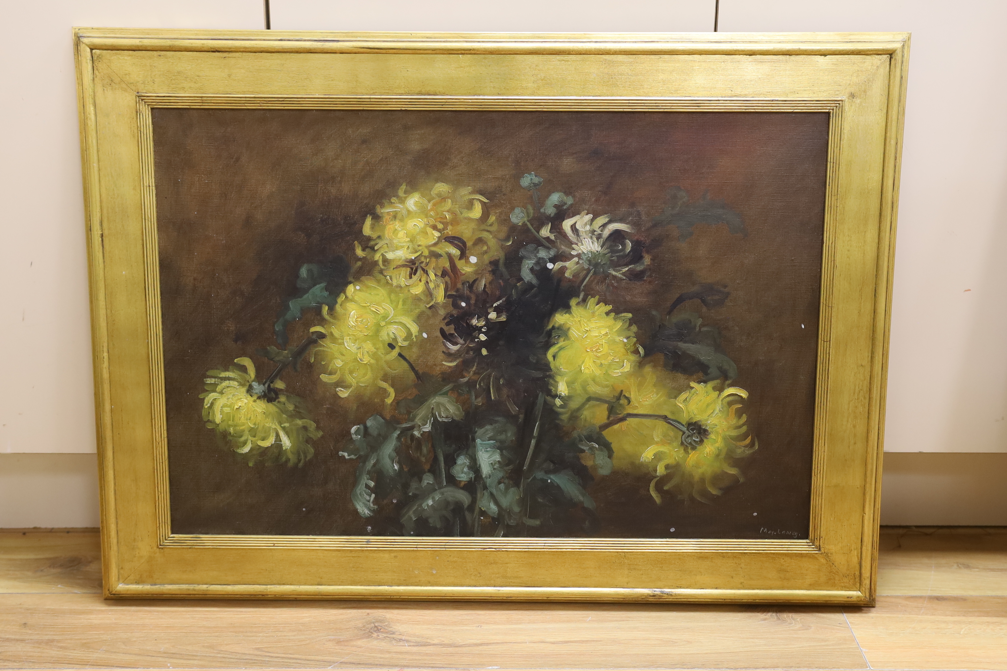 May Long, oil on canvas, Still life of flowers, signed, 50 x 75cm - Image 2 of 3