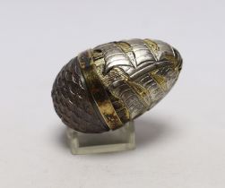 An Elizabeth II parcel gilt silver and enamel surprise egg, by Stuart Devlin, London, 1989, numbered