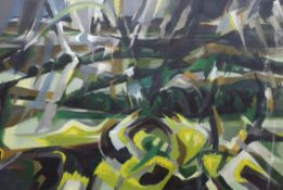 Allin Braund (1915-2004), oil on board, Welsh Valley landscape, 90 x 135cm