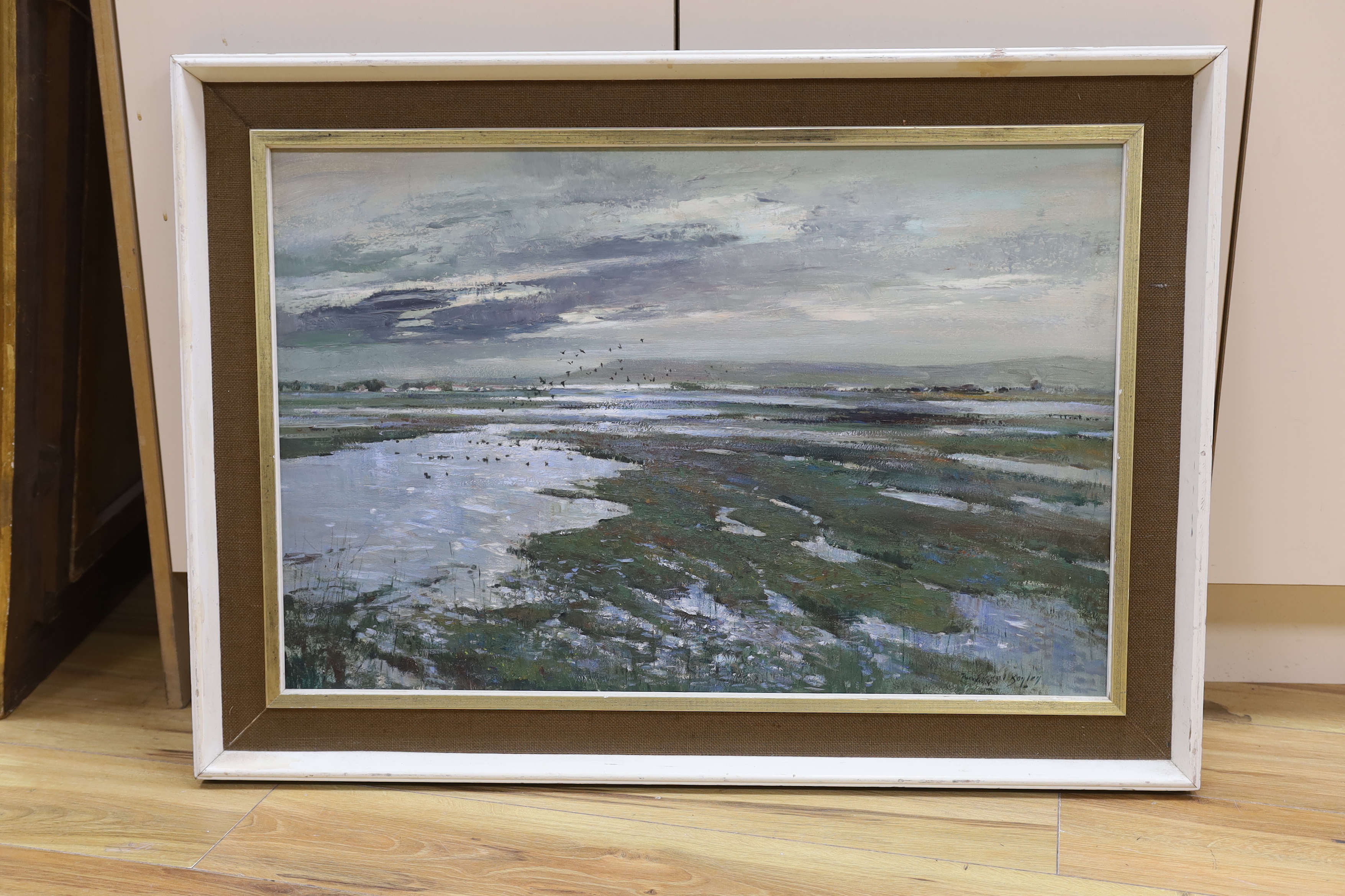 Errol Stephen Boyley (1918-2007), oil on board, 'Wetland landscape', signed, 49 x 75cm - Image 2 of 4