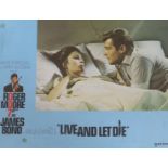 A James Bond 007 Live and Let Die framed original film lobby card, colour lithograph dated 1973