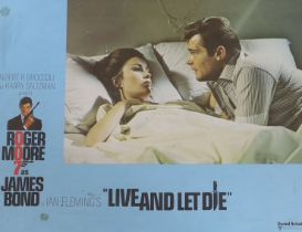 A James Bond 007 Live and Let Die framed original film lobby card, colour lithograph dated 1973