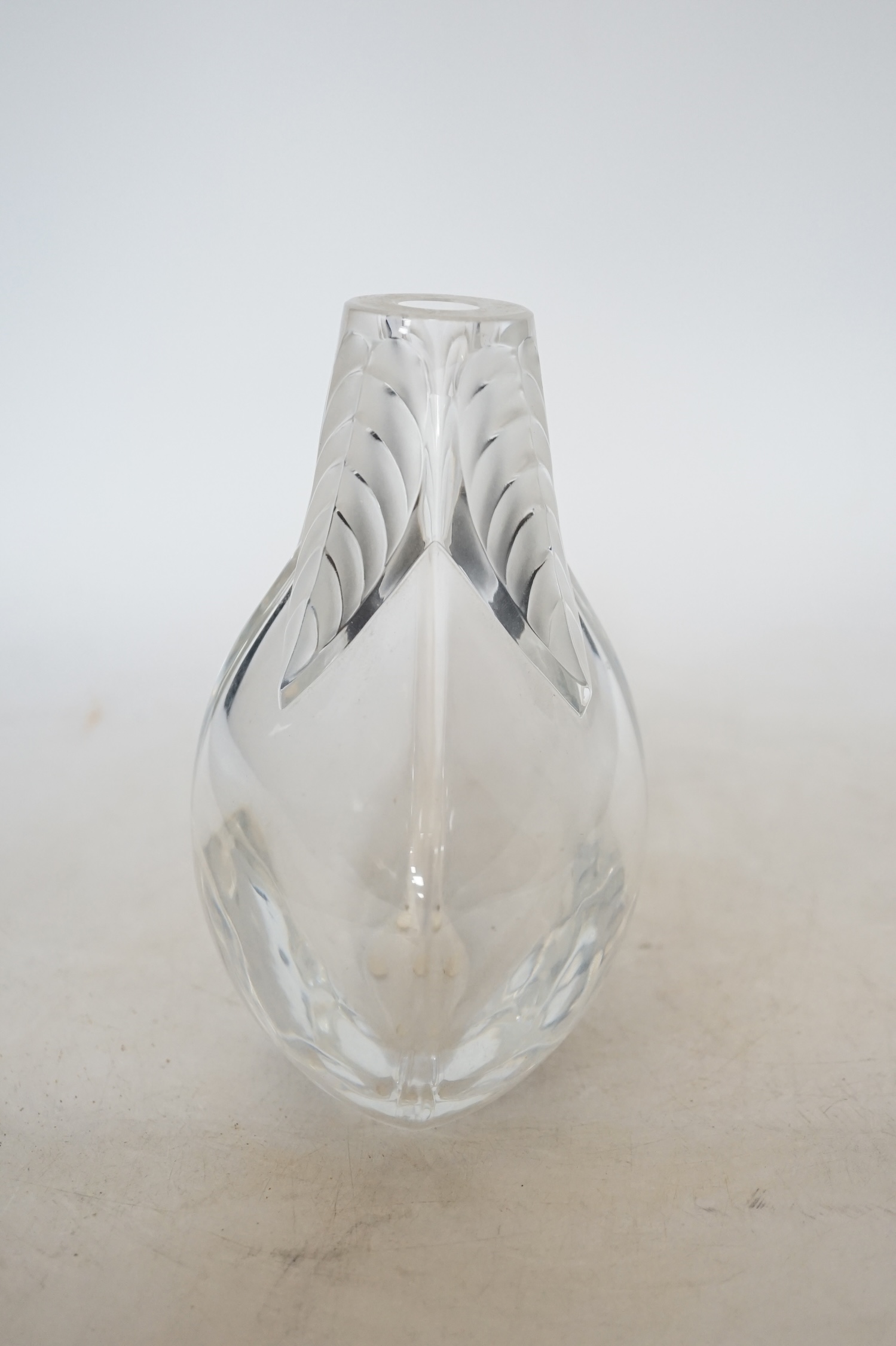 A Lalique Osumi Leaf glass vase, 17cm - Image 2 of 3
