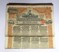 Eighteen Chinese Government Gold Loan bonds, 1913