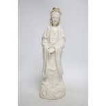 An 18th century Chinese blanc de chine figure of Guanyin, 42cm