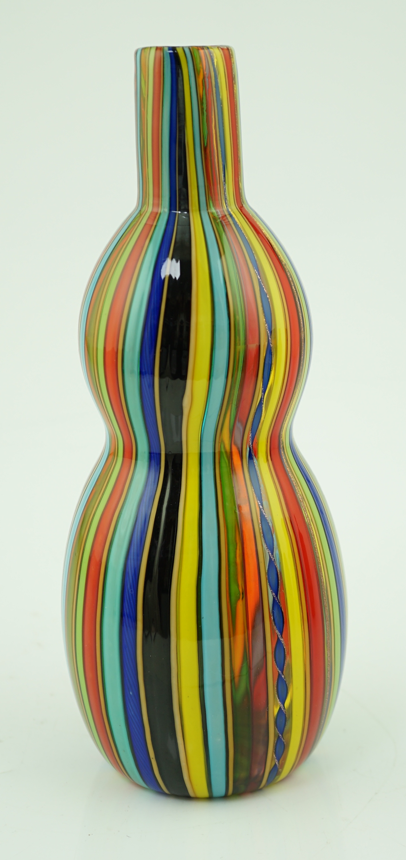 ** ** Vittorio Ferro (1932-2012) A Murano glass Murrine vase, double gourd shaped, with vertical - Image 2 of 4