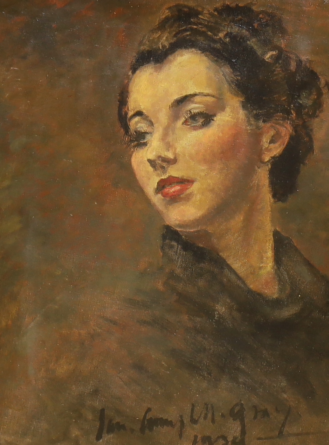 Ian Campbell-Gray, oil on canvas, Study of a lady, signed and dated 1939, 44 x 34cm