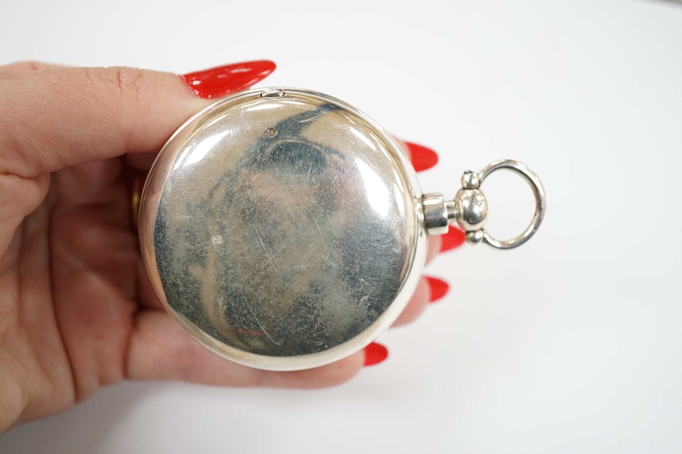 An early Victorian silver pair cased keywind pocket watch, by Curran of Dublin, with Roman dial - Image 3 of 4