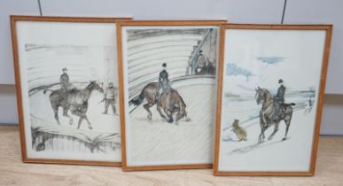 After Henri de Toulouse-Lautrec (French, 1864-1901), set of three colour lithographs, Spanish riding