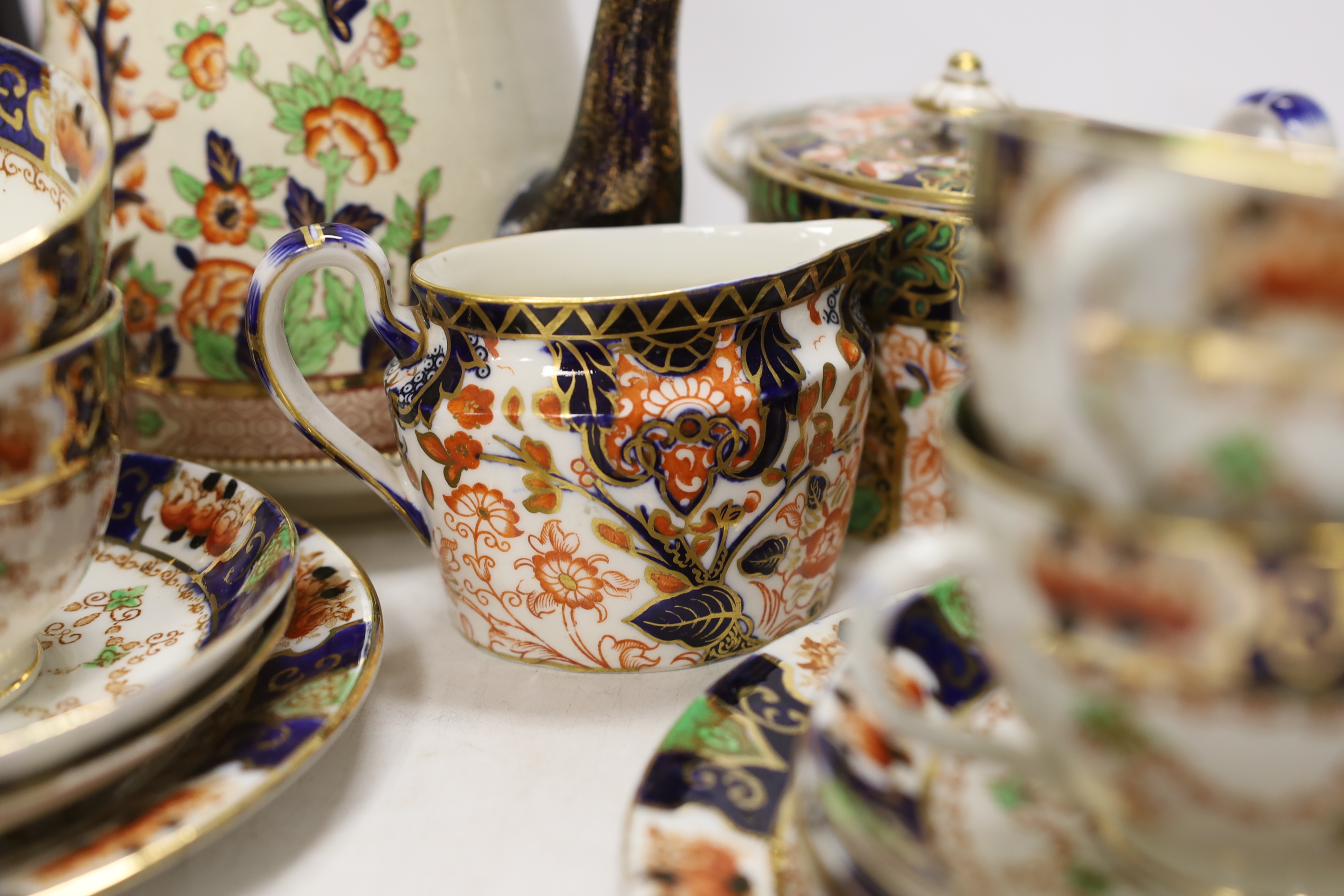 A group of Imari pattern teawares including Royal Staffordshire and Crown Derby - Image 4 of 8
