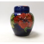 A Moorcroft Hibiscus jar and cover, 16cm