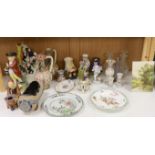 A quantity of mixed ceramics and glass to include Staffordshire, Zsolnay, Spode etc,