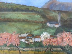Vincenot, pastel, Continental mountainous landscape, signed and dated '38, 32 x 42cm