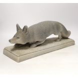 A Sevres Vinsare Art Deco pottery model of a fox, 49cm
