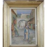 In the style of Lady Victoria Ramsay (1886-1974), watercolour, street scene, initialled and dated