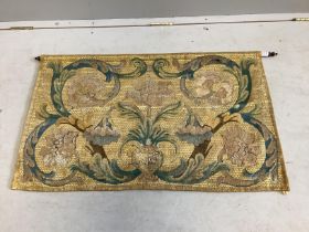An 18th century style armorial tapestry, 98 x 60cm