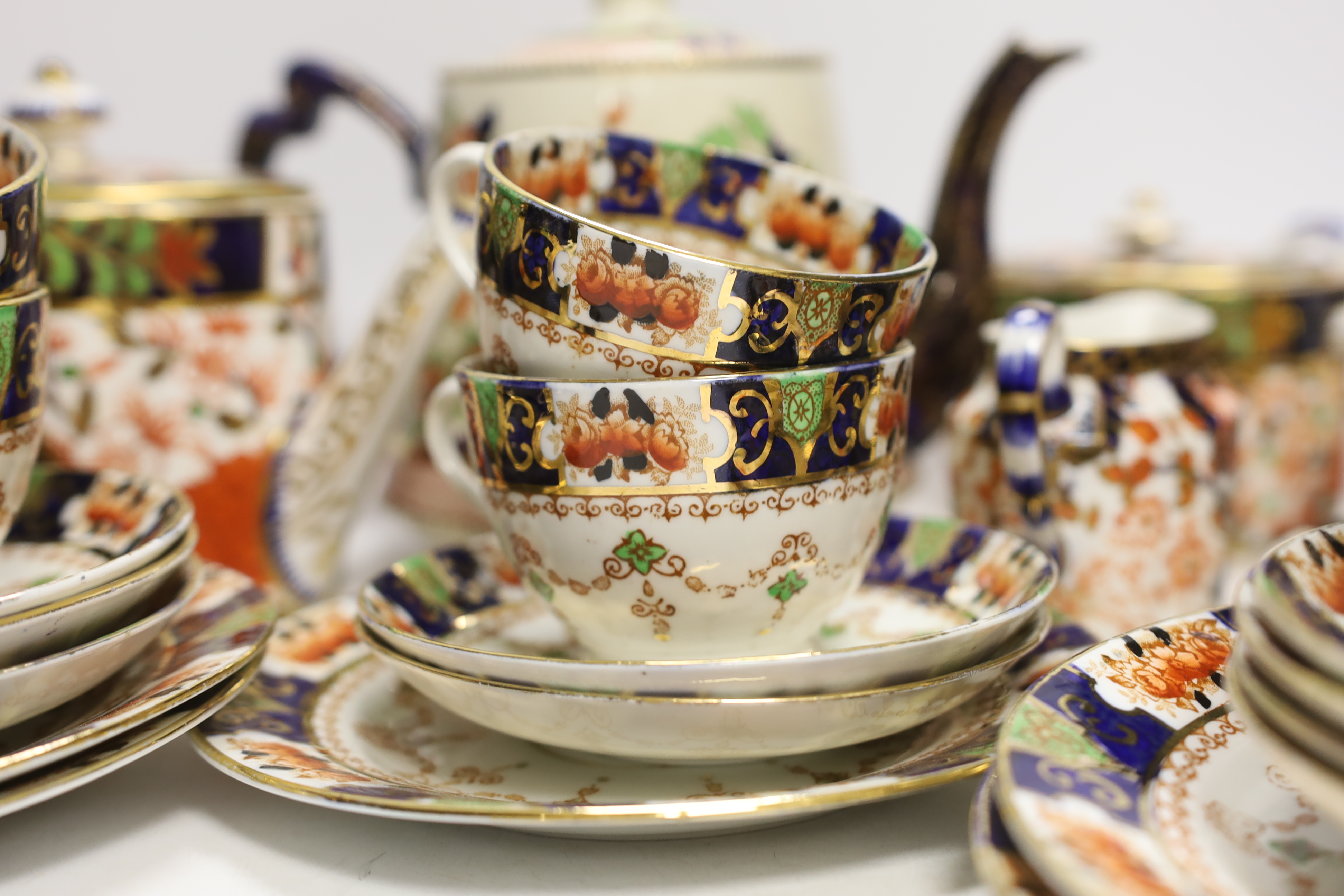 A group of Imari pattern teawares including Royal Staffordshire and Crown Derby - Image 3 of 8
