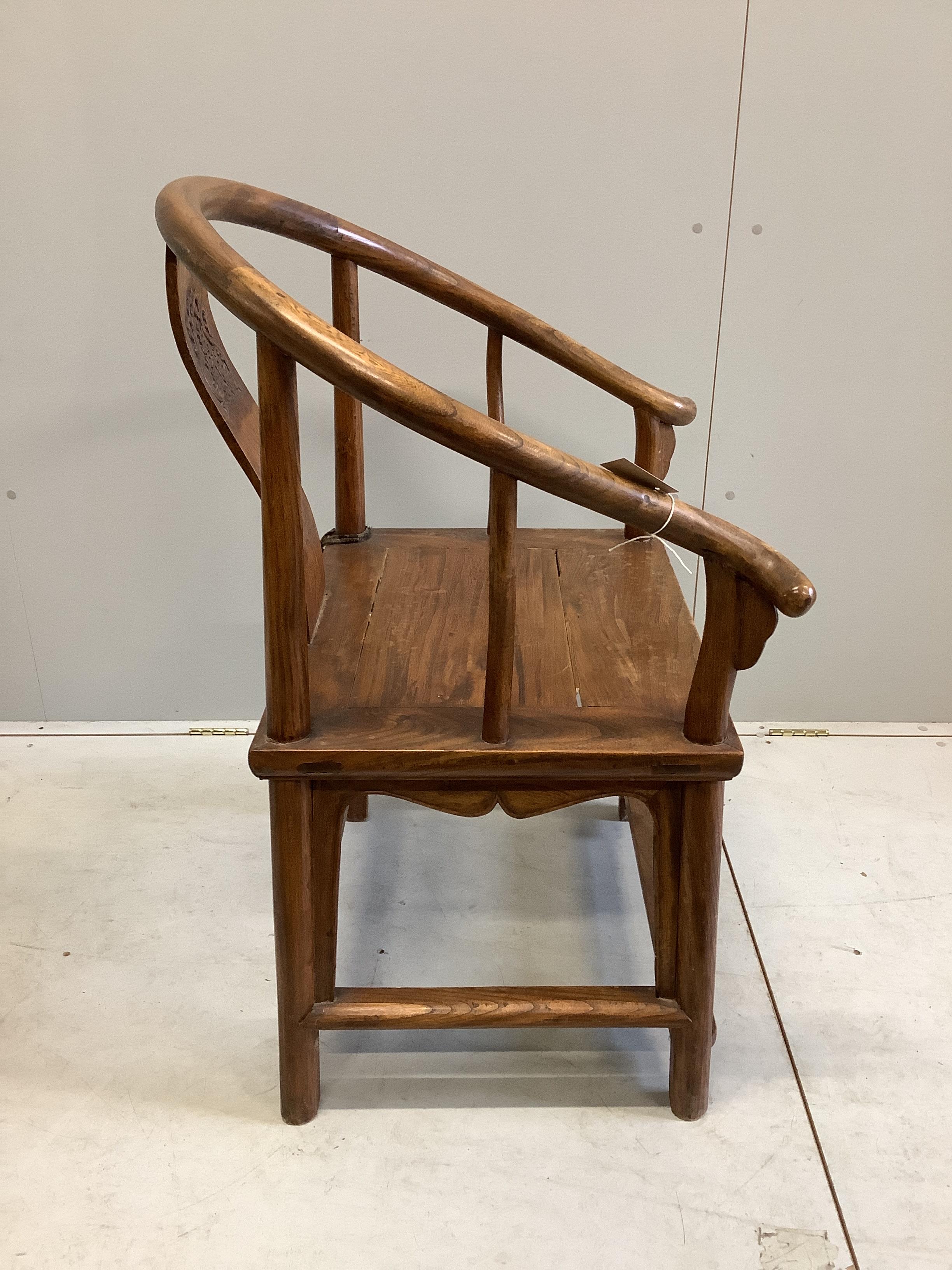 A Chinese elm chair, width 70cm, depth 54cm, height 101cm - Image 2 of 2