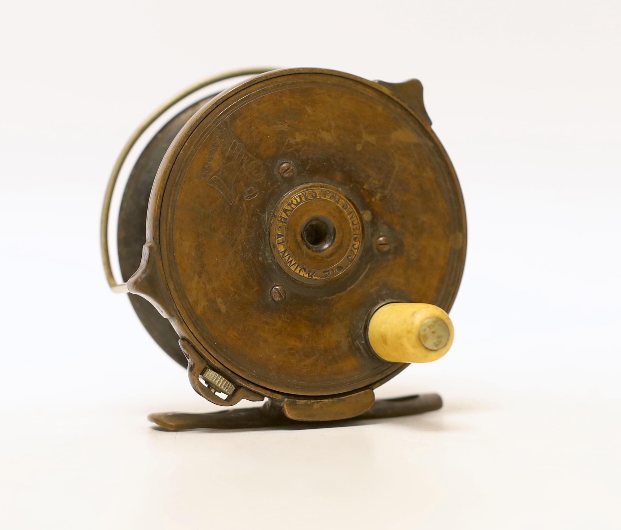 A Hardy fishing reel, with ivory handle CITES Submission reference V648Q3QM