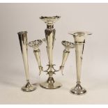 A George V silver centrepiece with four receivers, Colen Hewer Cheshire, Chester, 1920, height 25.
