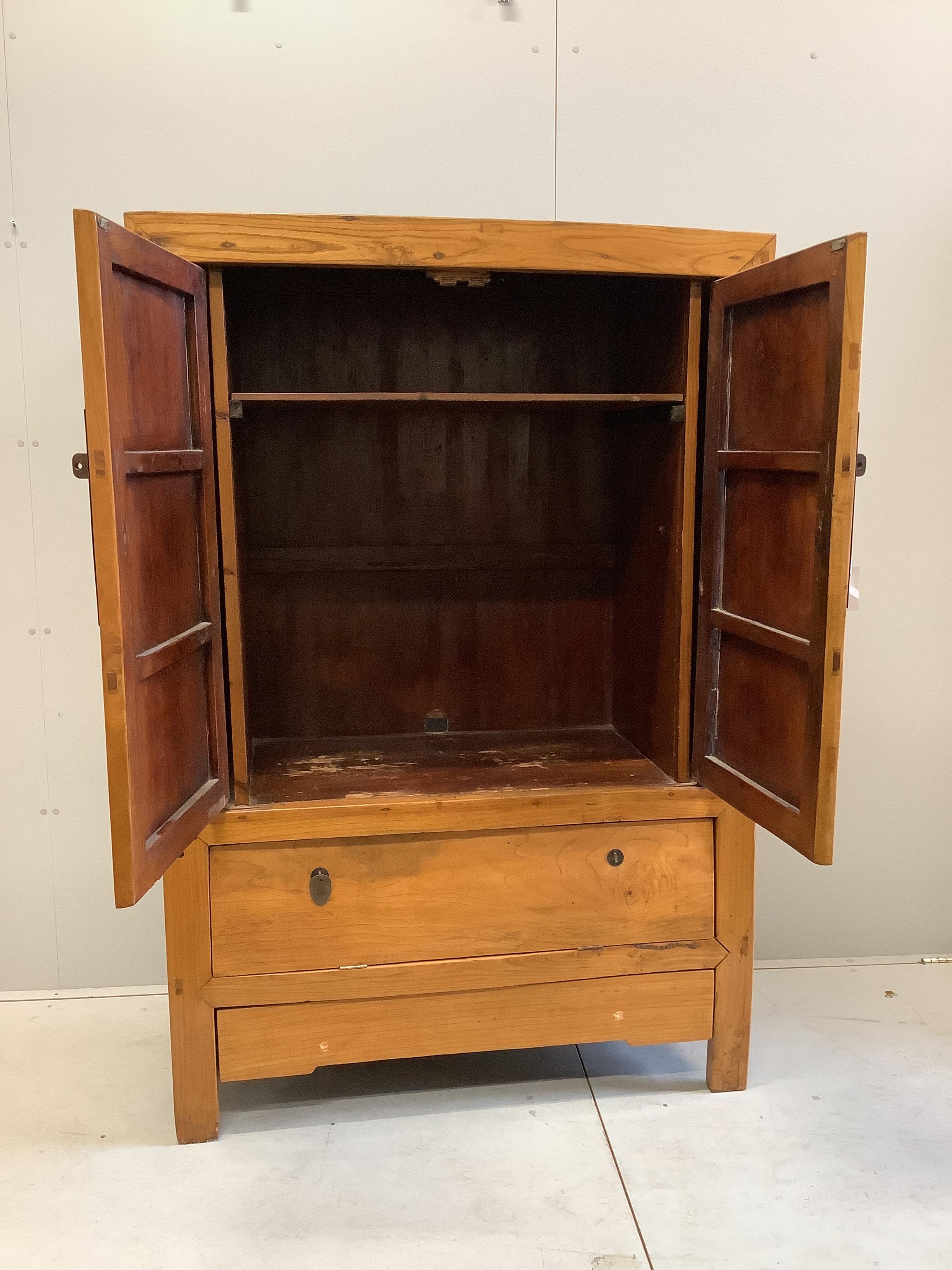 A Chinese elm cabinet, width 115cm, depth 55cm, height 169cm - Image 2 of 2