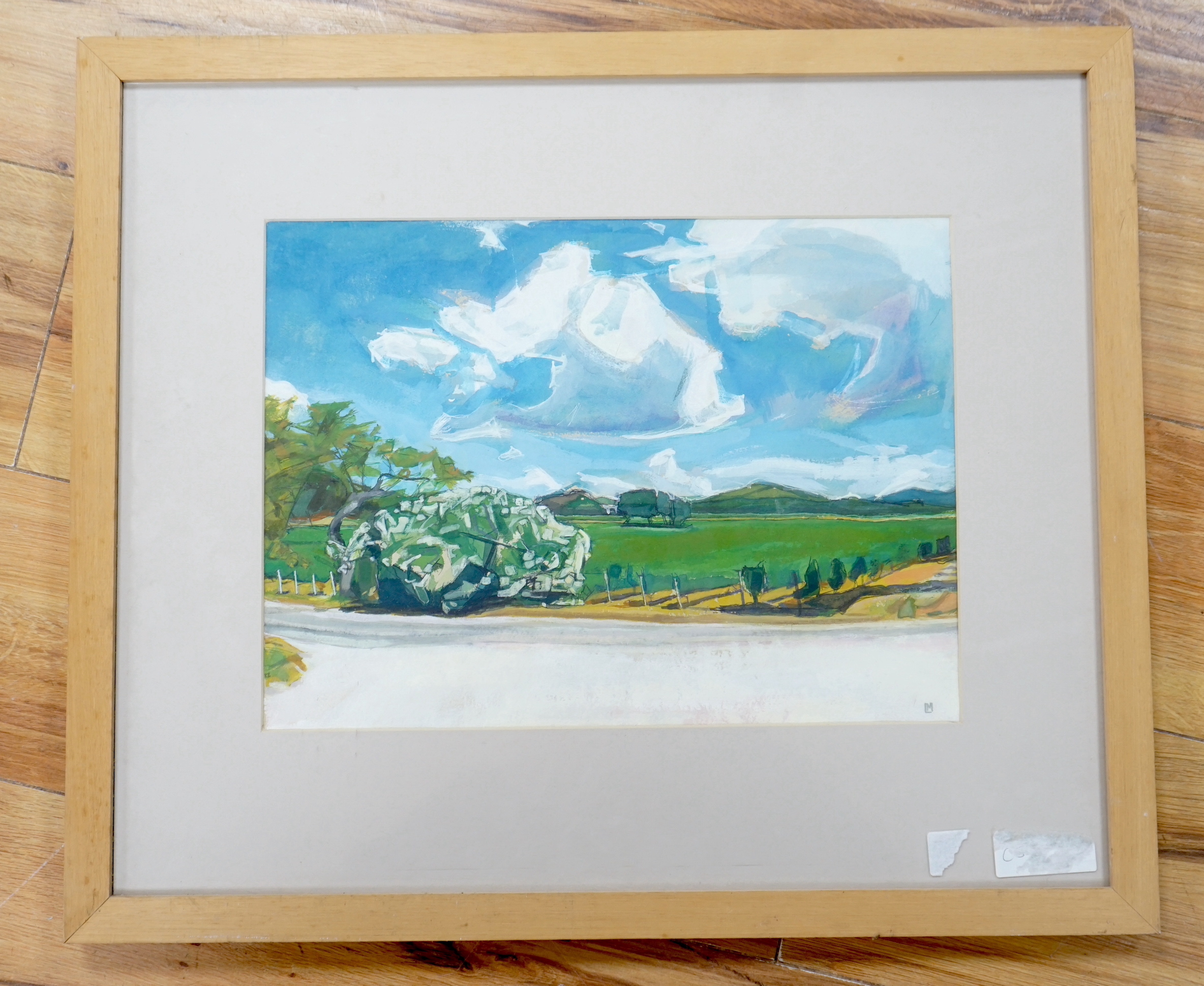 Lisa Micklewright, watercolour, 'View near Bregacon', monogrammed, 26 x 35cm - Image 3 of 5