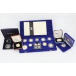 QEII Royal Mint proof coins – the United Kingdom millennium silver collection five pence to five