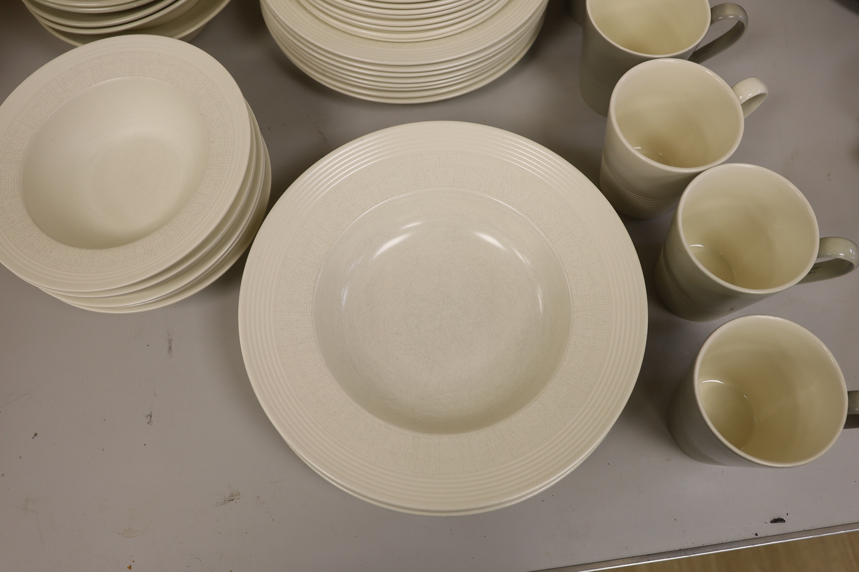 Paul Costelloe for Wedgwood, a part dinner set including six mugs, six bowls and eight dinner - Image 3 of 6