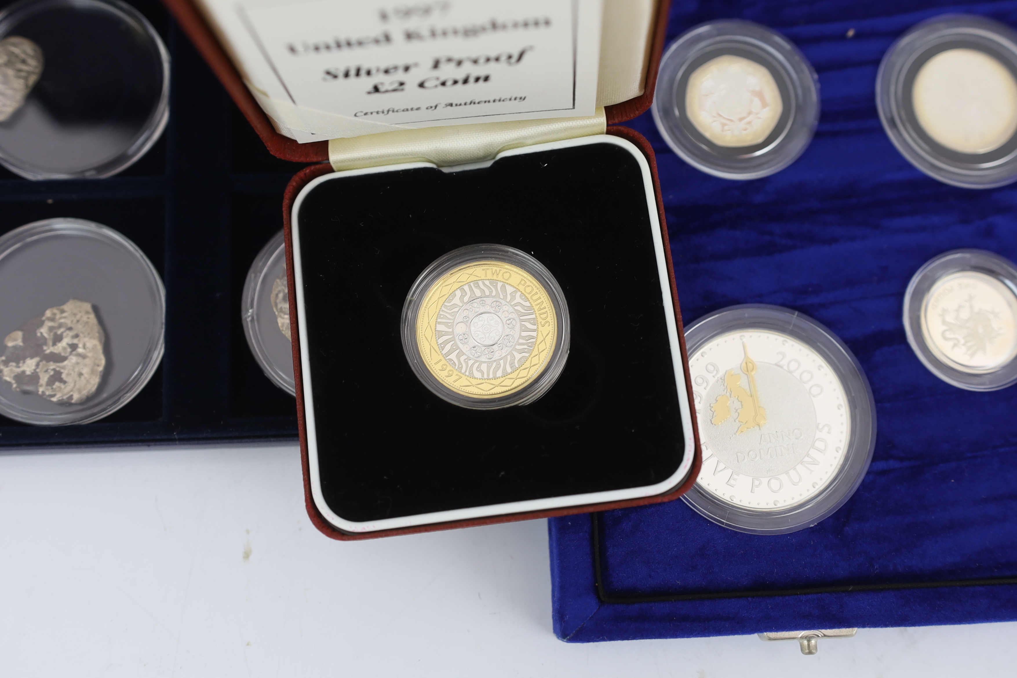 QEII Royal Mint proof coins – the United Kingdom millennium silver collection five pence to five - Image 2 of 5
