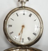 A George III silver hunter keywind duplex pocket watch, by Barwise of London, with Roman dial and