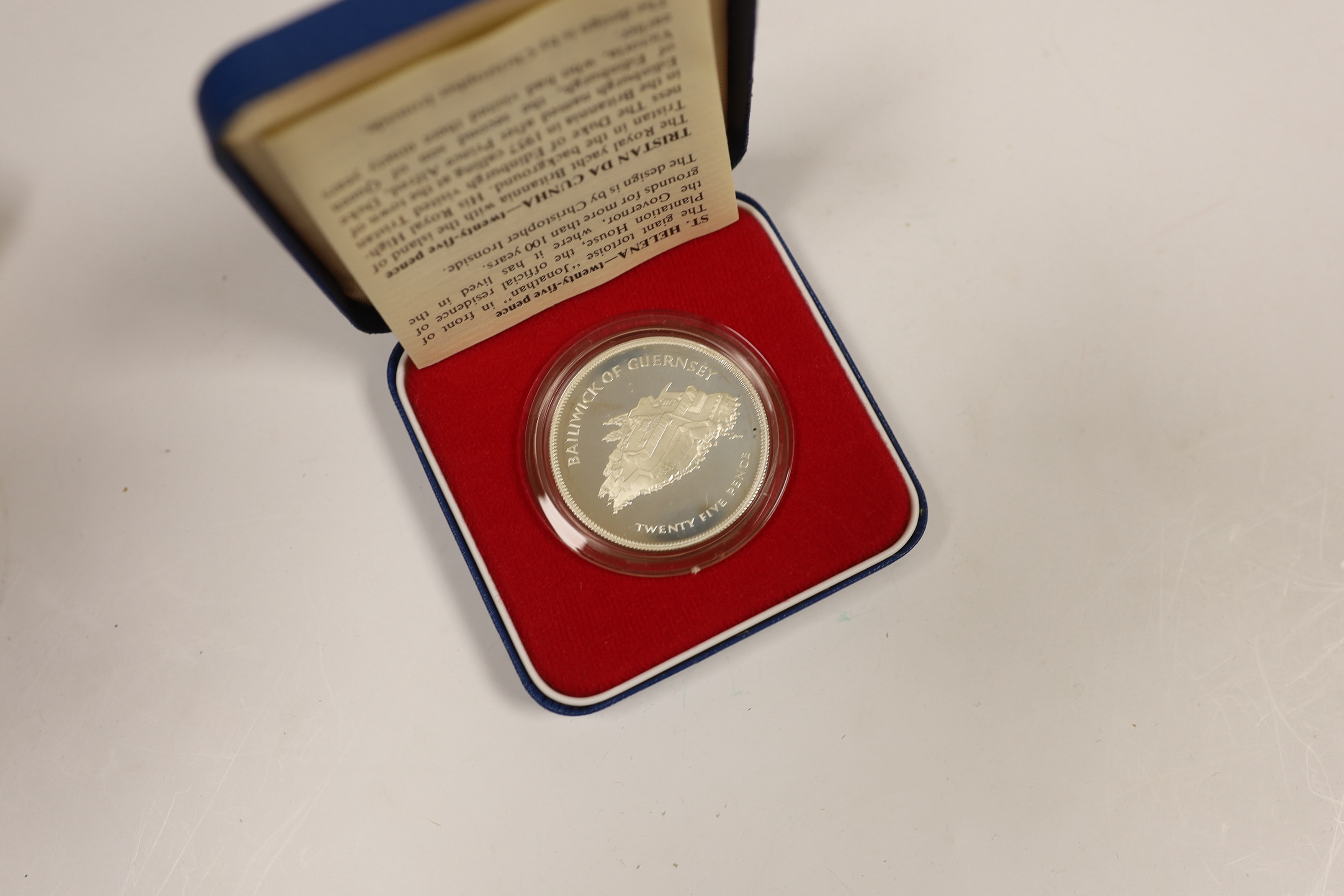 British and Commonwealth QEII proof silver commemorative coins, comprising twenty five pence coins - Image 2 of 2