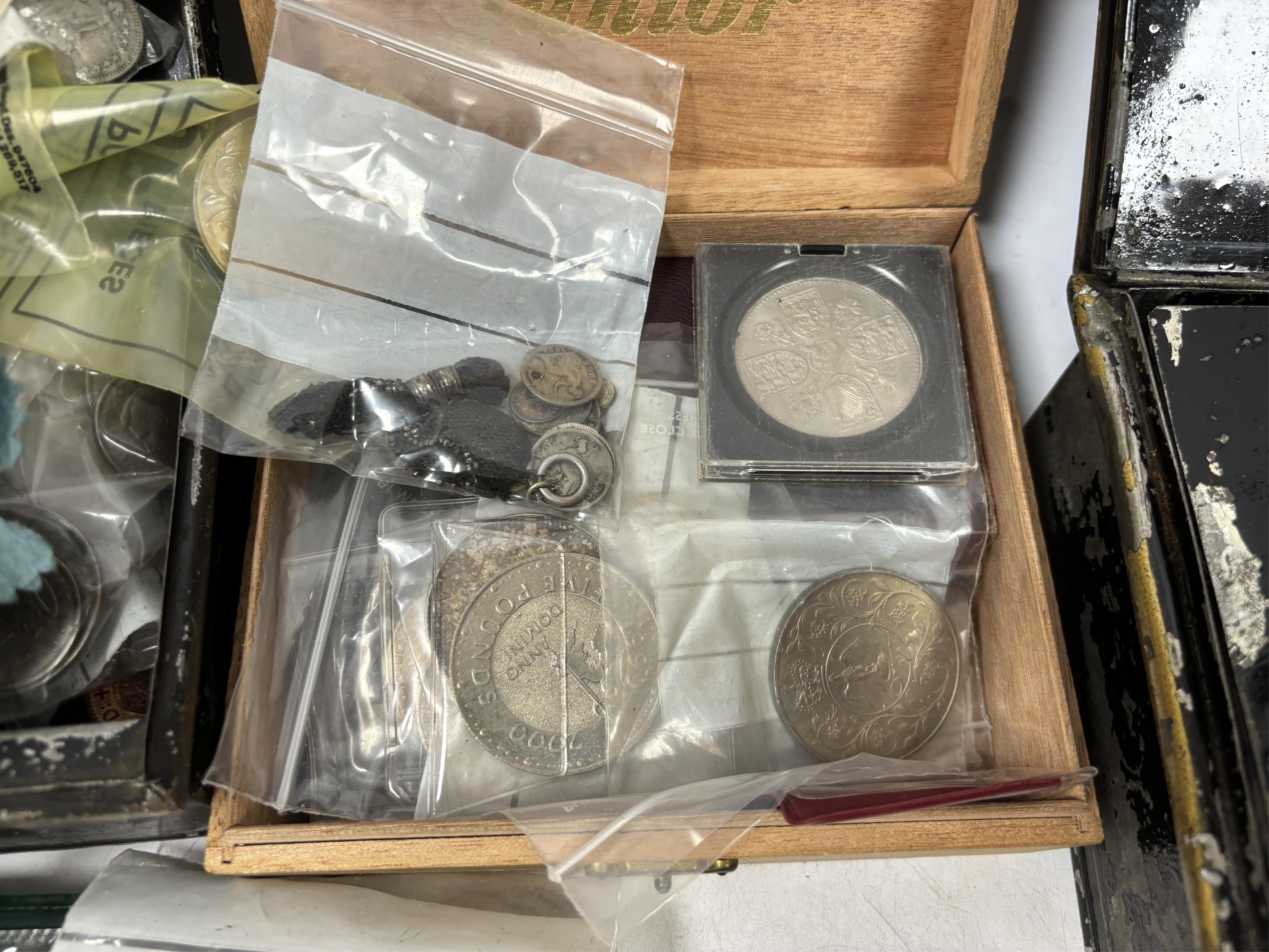 Mostly British coins, 19th/20th century to include two Victoria double florins 1889, good VF, two - Image 4 of 5