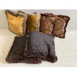 Six designer cushions, largest 46 x 44cm