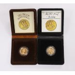 British gold coins - Two Royal Mint QEII Gold Proof Sovereigns, 1981 and 1982, both in case of issue