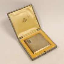 A George V engine turned silver and yellow metal compact, by Asprey & Co, with marcasite set