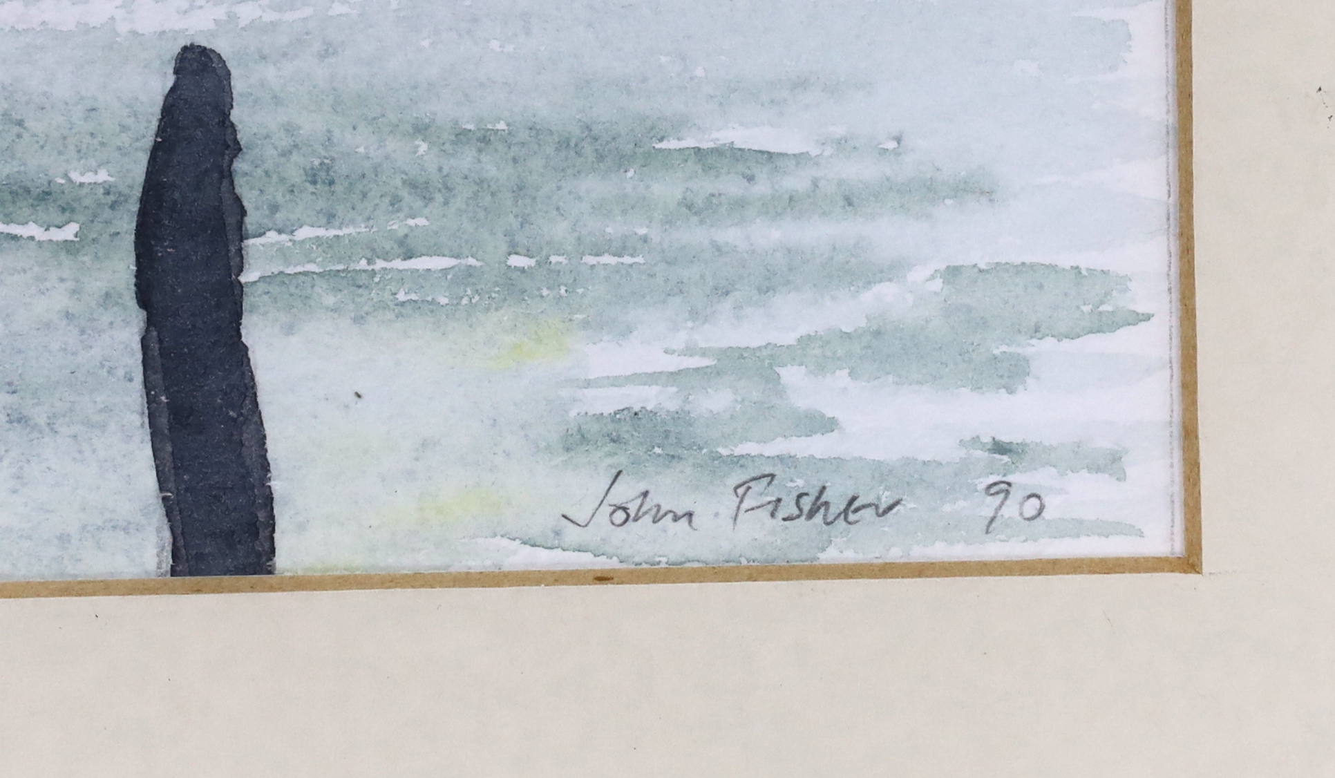 John Fisher (b.1938), watercolour, Venetian scene, signed and dated '90, 24 x 18cm - Image 3 of 3