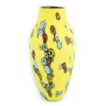 ** ** Vittorio Ferro (1932-2012) A Murano glass Murrine vase, the yellow battuto ground, decorated