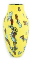 ** ** Vittorio Ferro (1932-2012) A Murano glass Murrine vase, the yellow battuto ground, decorated