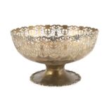 A George V pierced silver circular pedestal bowl by Mappin & Webb, Sheffield, 1927, diameter 23.7cm,