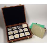 Six Royal Mint British coin proof sets, 1970s, 3 cases of 'British banknotes', commemorative