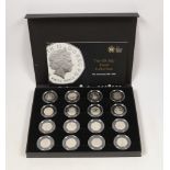 Royal Mint UK 50p proof collection 40th anniversary (1969–2009) to include the scarce Kew Gardens