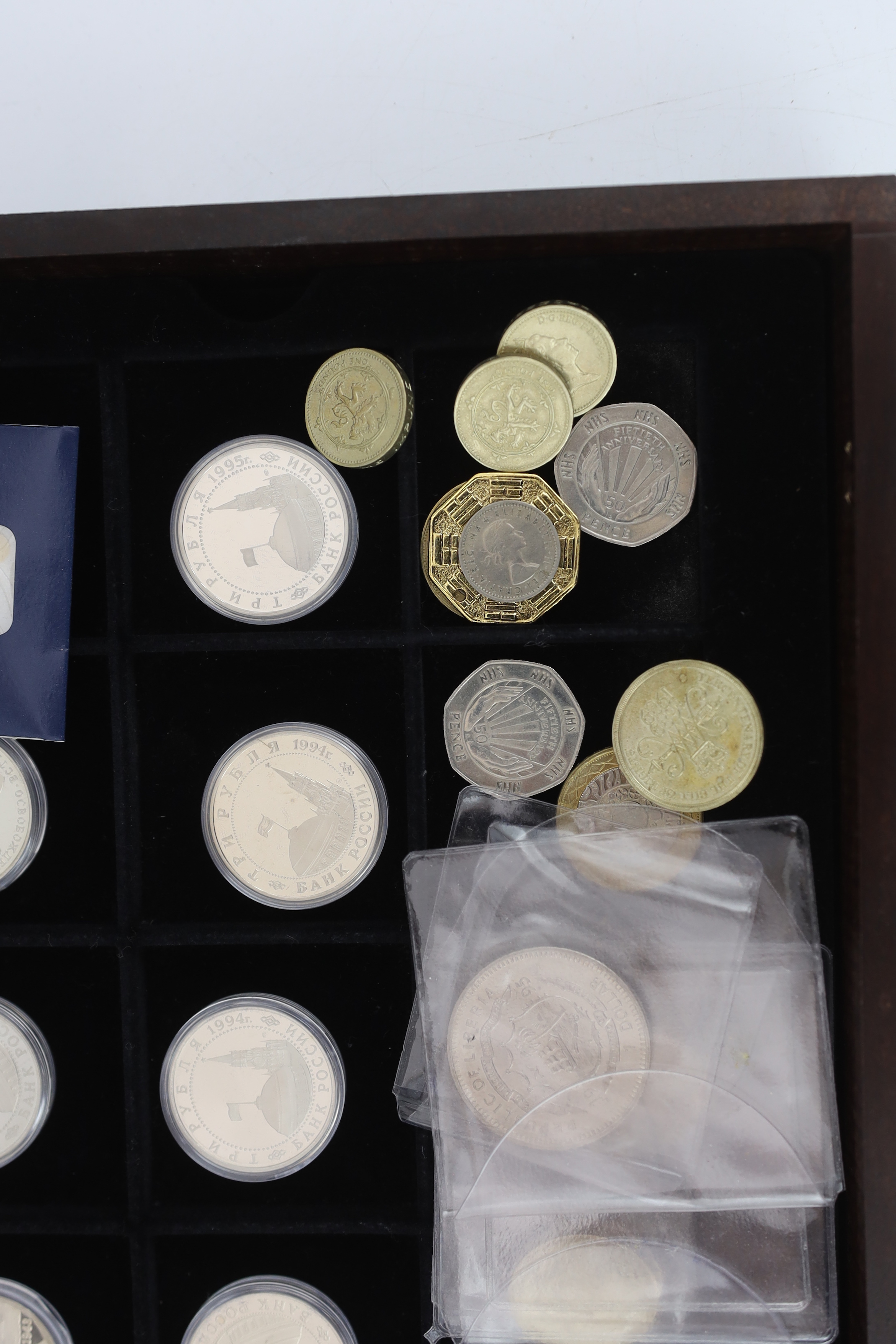 Russian Federation, A collection of 20 proof three rouble coins, 1994 and 1995 and QEII British - Image 2 of 4