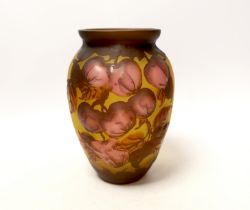 A Galle style cameo glass vase, 21cm