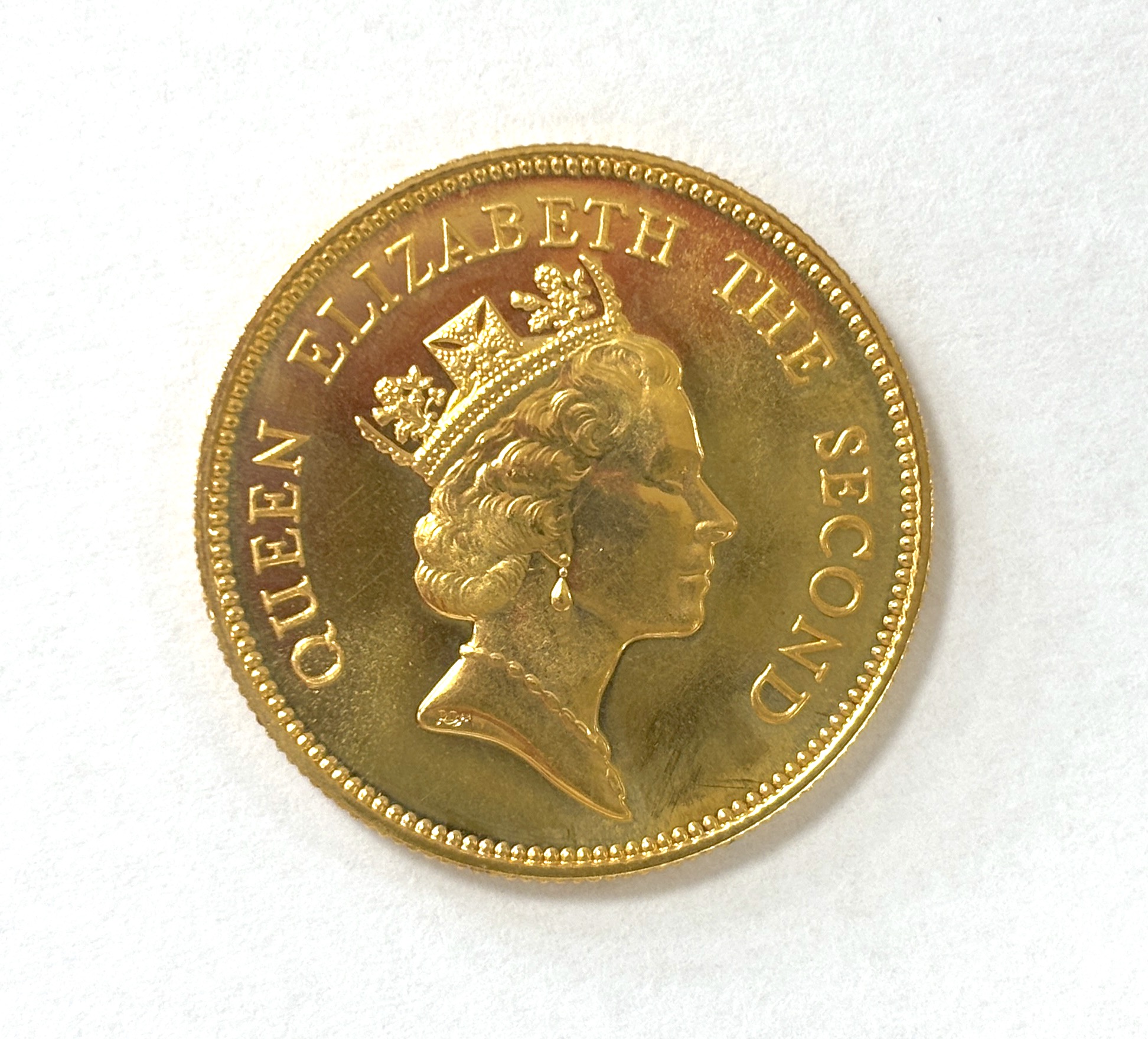 Gold coins, Hong Kong gold 1000 dollars commemorating the Royal visit of QEII, 1986, 15.97 grams, - Image 2 of 3