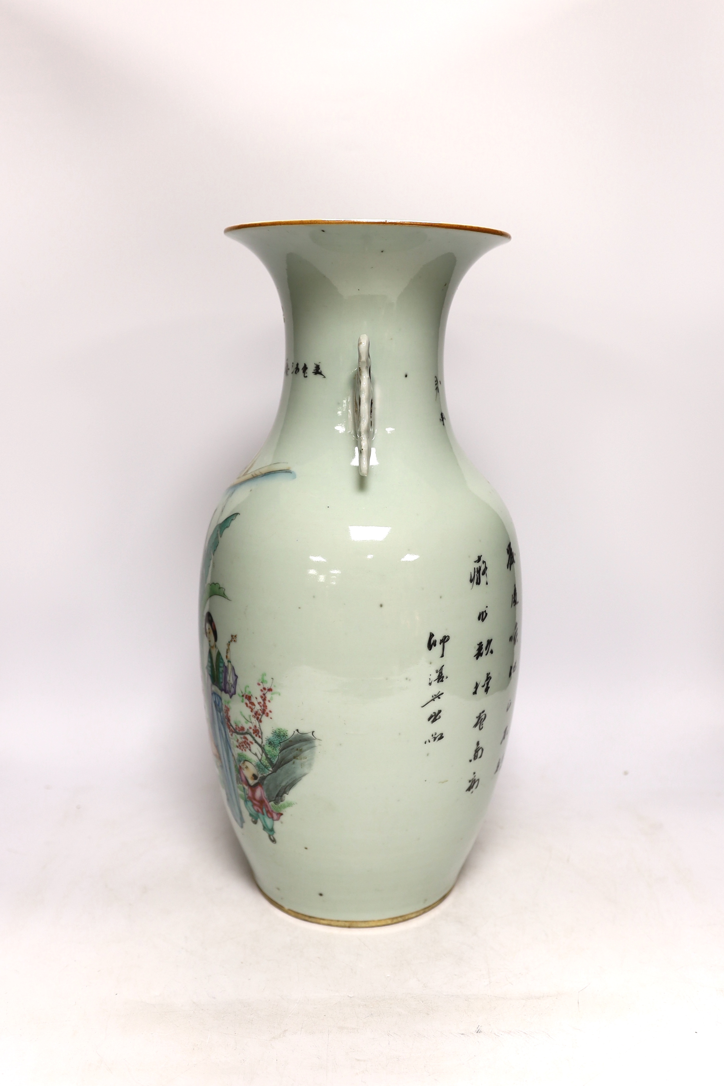 A Chinese Republic period famille rose porcelain vase, 43cm high - Image 2 of 5