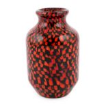 ** ** Vittorio Ferro (1932-2012) A Murano glass Murrine vase, in red and black, signed, 19cmPlease