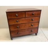 An early Victorian mahogany chest, width 108cm, depth 54cm height 104cm