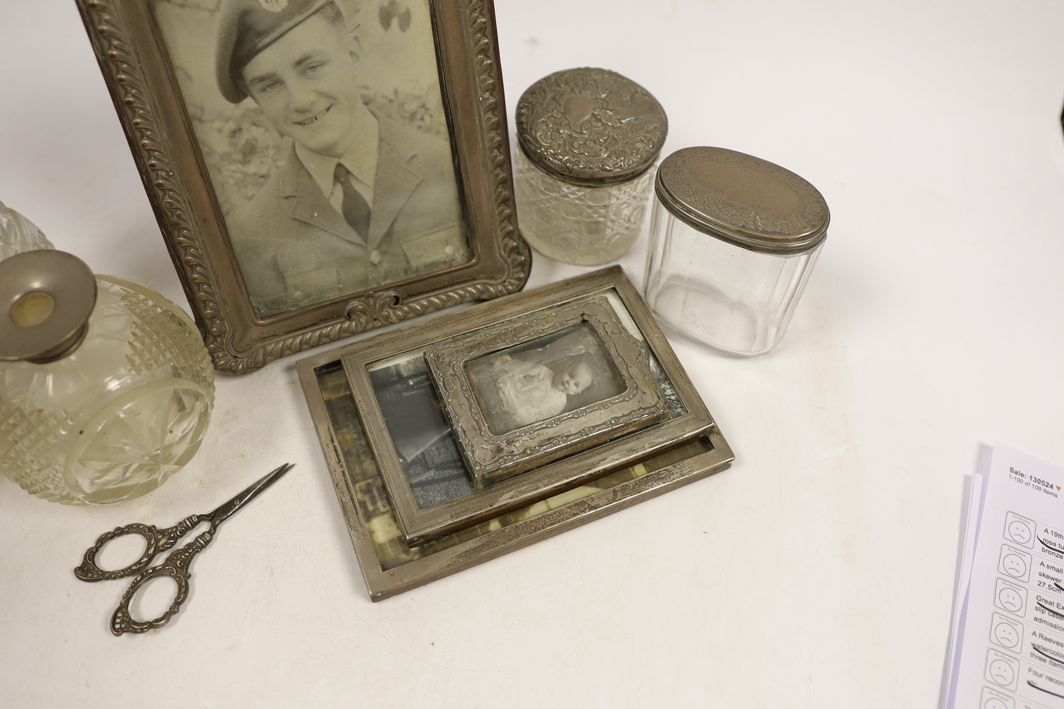 Four assorted early 20th century silver mounted photograph frames, largest 19.5cm (a.f.) five - Image 3 of 5