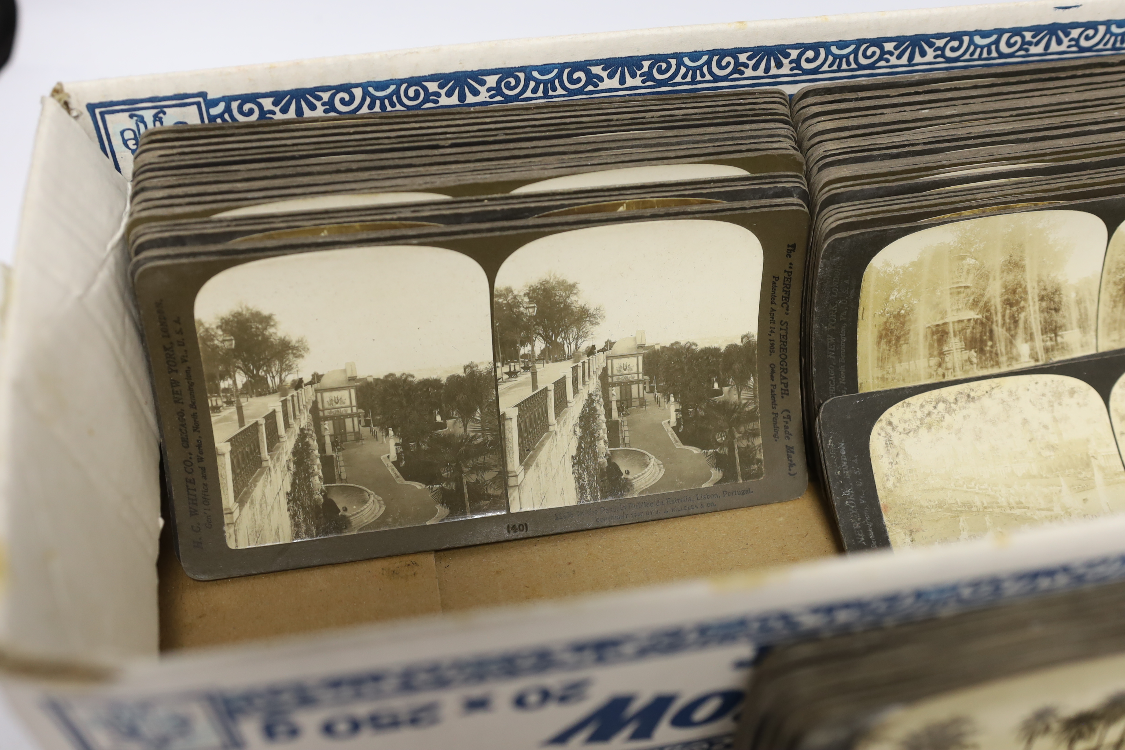 A Stereoscope viewer and slides, mostly topographical including Middle Eastern scenes - Image 4 of 5