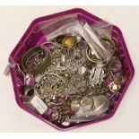 A large quantity of assorted silver, 925 and white metal jewellery including alberts, earrings,